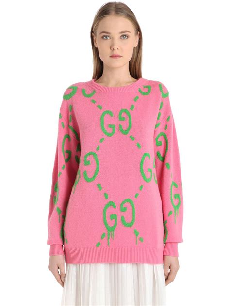 green gucci sweater women's|gucci pink and green sweater.